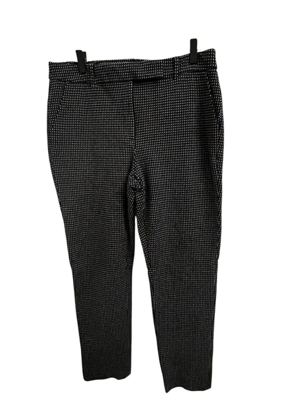 White House Black Market Black & White Micro-Check Cropped Pants